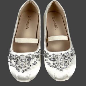 Dream Pairs Girls Ivory Beaded Ballet Flats Size 1
